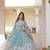 Sky blue georgette readymade anarkali suit with zari & sequin  work