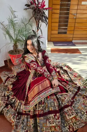 New Designer Print With Real Mirror Work Muslin Cotton Lehenga Choli With Dupatta Set For Women's