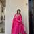 rani pink real mirror less work jacquard chandheri kurta set