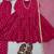 rani pink real mirror less work jacquard chandheri kurta set