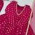 rani pink real mirror less work jacquard chandheri kurta set