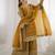 yellow color embroidery coding and sequence work   silk blend   kurta set