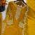 yellow color embroidery coding and sequence work   silk blend   kurta set