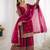 rani pink color embroidery coding and sequence work   silk blend   kurta set