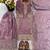 lavender color embroidery coding and sequence work   silk blend   kurta set