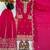 rani pink color embroidery coding and sequence work   silk blend   kurta set