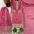 magenta color embroidery coding and sequence work   silk blend   kurta set