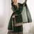 dark green color embroidery coding and sequence work   silk blend   kurta set