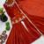 orange color embroidery sequence work with zarkan diamond work   silk blend   kurta set