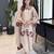 light pink color embroidery sequence and multi work roman glass silk blend   kurta set