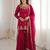 red color embroidery sequence work with zarkan diamond work   silk blend   kurta set
