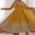 yellow color codding sequence work roman silk blend   anarkali gown set