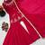 red color embroidery sequence work with zarkan diamond work   silk blend   kurta set