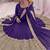 purple color codding sequence work roman silk blend   anarkali gown set