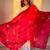 red color embroidery sequence work   silk blend   kurta set