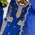 blue color embroidery coding and sequence work   silk blend   kurta set