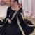 black color codding sequence work roman silk blend   anarkali gown set