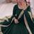 dark green color codding sequence work roman silk blend   anarkali gown set