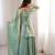 sea green color embroidery sequence work   silk blend   kurta set