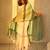 sea green color embroidery sequence work   silk blend   kurta set