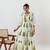 White Jungle Cypress Block Printed Angrakha Style Anarkali Kurti Pant Dupatta Set