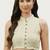 White cotton solid non padded blouse