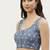 Blue cotton embroidered non padded blouse