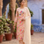 Women pink floral straight kurta with trousers & dupatta