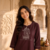New latest trendy classic chocolate  embroidered kurti with matching trouser set