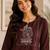 New latest trendy classic chocolate  embroidered kurti with matching trouser set