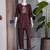 New latest trendy classic chocolate  embroidered kurti with matching trouser set