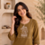 New latest trendy classic gold embroidered kurti with matching trouser set
