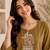 New latest trendy classic gold embroidered kurti with matching trouser set
