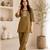 New latest trendy classic gold embroidered kurti with matching trouser set