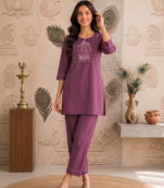 New latest trendy classic oniun embroidered kurti with matching trouser set