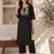 New women's latest black cotton blend floral embroidered kurta with trouser set
