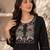 New women's latest black cotton blend floral embroidered kurta with trouser set
