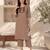 New women's latest brown cotton blend floral embroidered kurta with trouser set