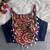 Navy blue navratri mirror work cotton gamthi embroidery blouse