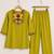 Women's daily wear stylish green embroidered cotton blend kurta with trouser set