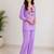 Women's daily wear stylish lavendar embroidered cotton blend kurta with trouser set
