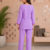 Women's daily wear stylish lavendar embroidered cotton blend kurta with trouser set