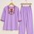 Women's daily wear stylish lavendar embroidered cotton blend kurta with trouser set