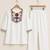 Women's daily wear stylish off-white embroidered cotton blend kurta with trouser set