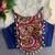 Blue navratri mirror work cotton gamthi embroidery blouse