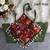 Green navratri noodle strap cotton blouse with hand mirror & kaudi work