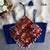 Blue navratri noodle strap cotton blouse with hand mirror & kaudi work