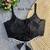 Black navratri corset style magic cotton blouse with mirror, kaudi & thread work