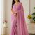 Pink Color beads handwork Silk Blend Saree