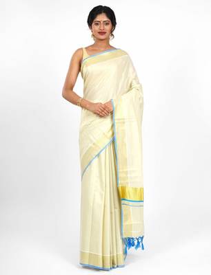 Zari kasavu tissue saree 2